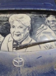 Unbelievable artwork on dirty car